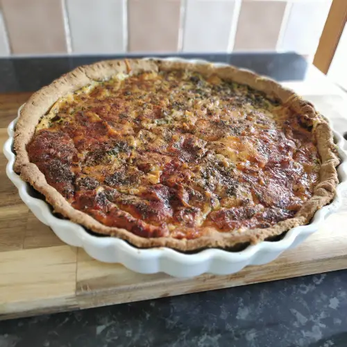 Kale Quiche with shortcrust pastry