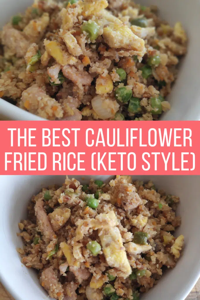 Caulifower Fried Rice with egg and bacon