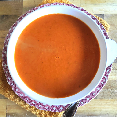 Easy Vegan Cream Of Tomato And Red Pepper Soup