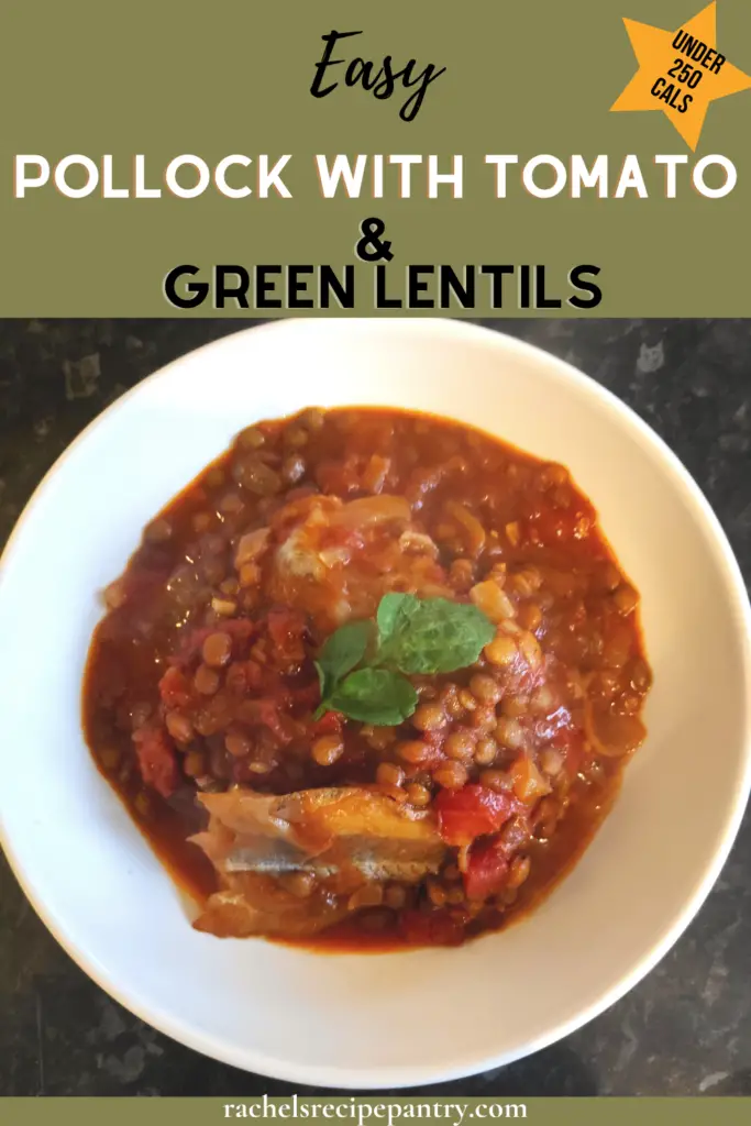 Pollock with tomato and green lentil recipe