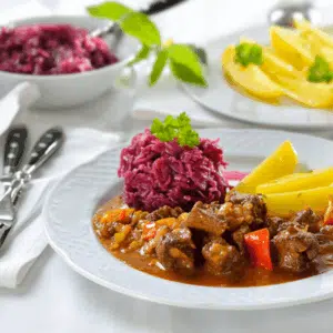 beef goulash hungarian dish