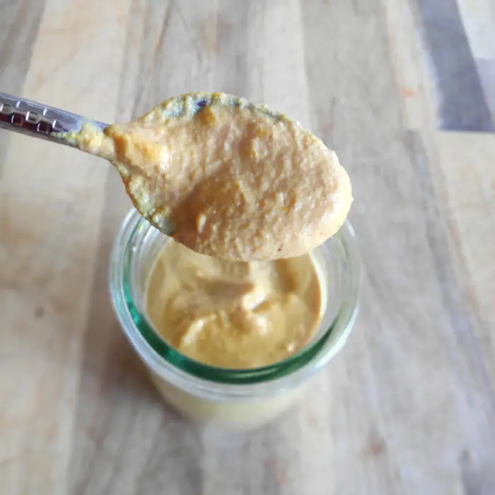 spoonful of homemade mustard