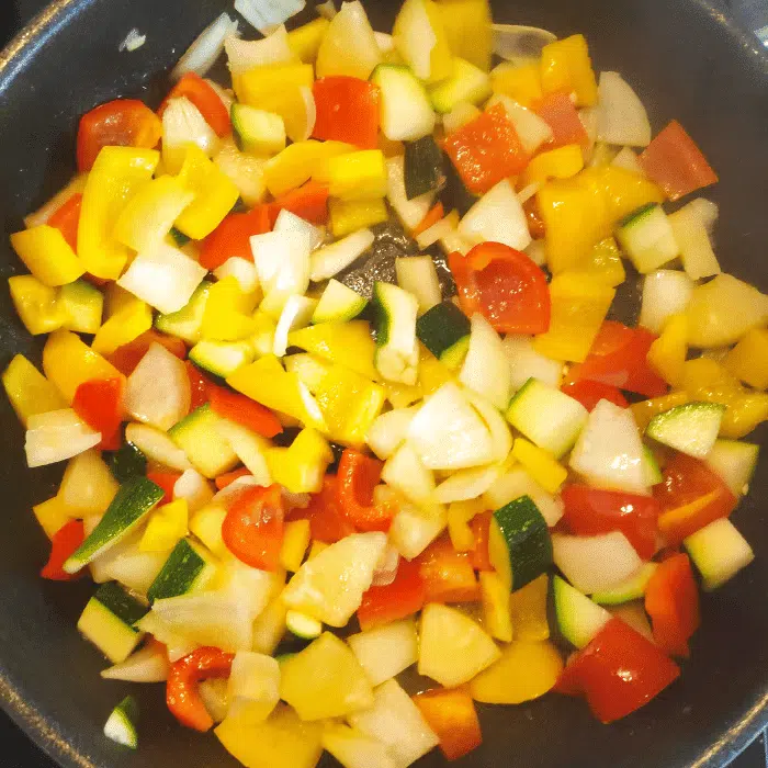 fried vegetables for sweet and sour chicken
