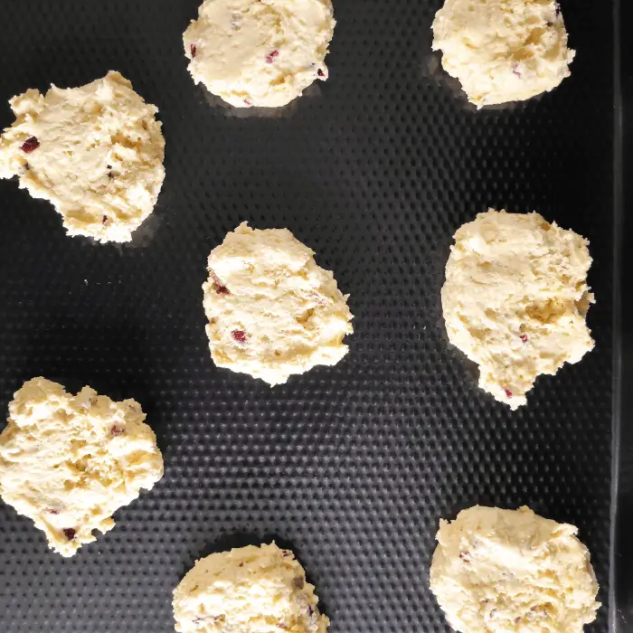 cookie dough on baking tray