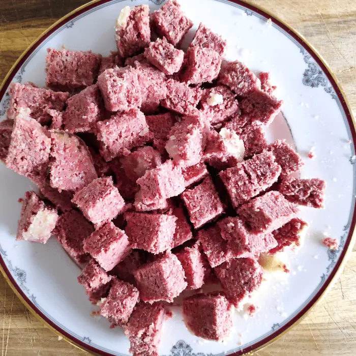 canned corned beef cut into chunks for hash