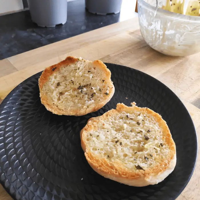 bread with homemade garlic butter on top uk