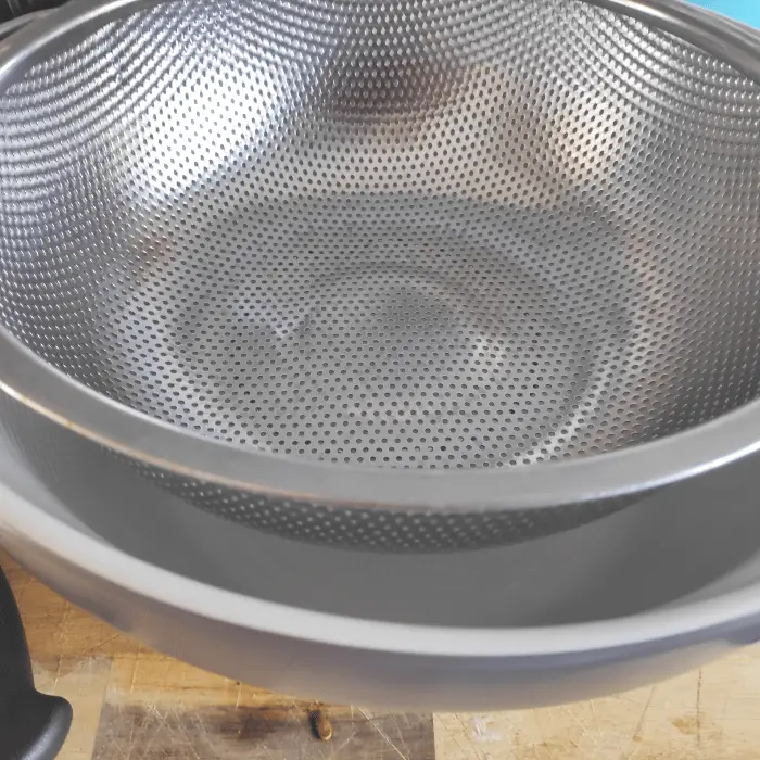 sieve over bowl