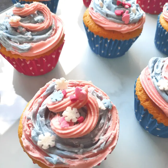 The Best Baby Pink And Blue Gender Reveal Cupcakes