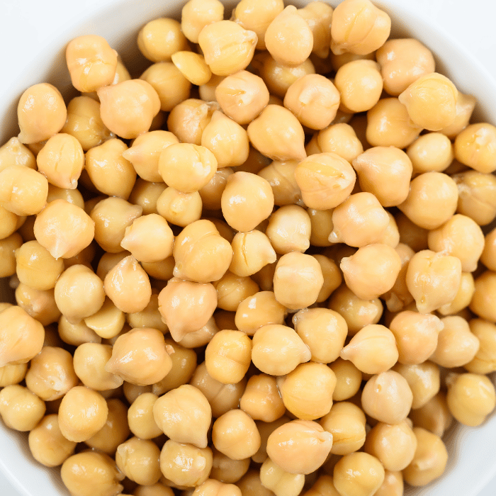 chickpeas from a can in a bowl