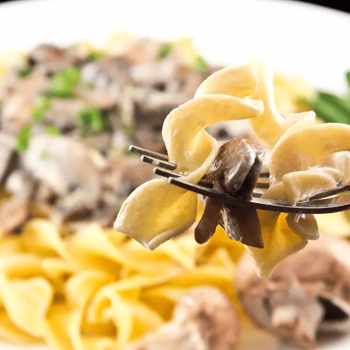 creamy mushroom stroganoff with pasta spirals uk recipe