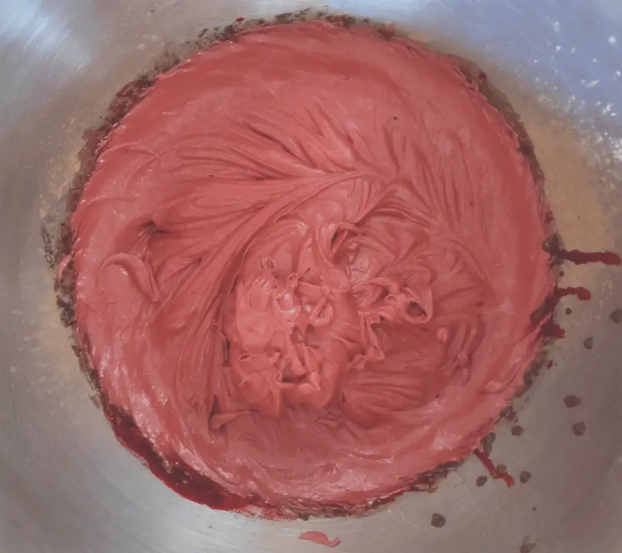 red velvet brownie mixture