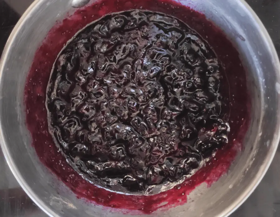 blackcurrant compote for the crumble