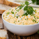 egg mayonnaise in a white bowl