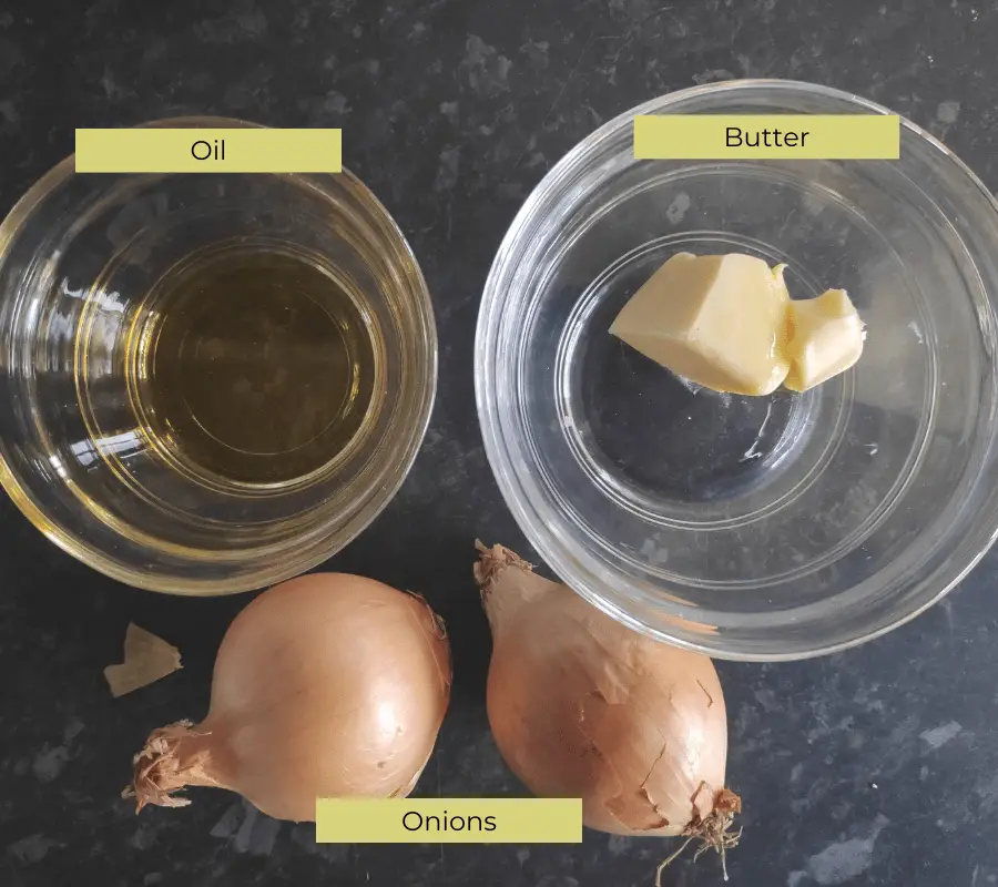 ingredients for frying onions