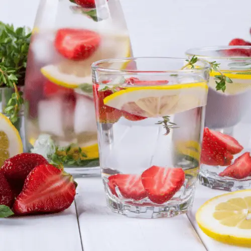 strawberry and lemon infused water