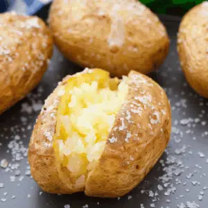 open jacket potato baked in slow cooker