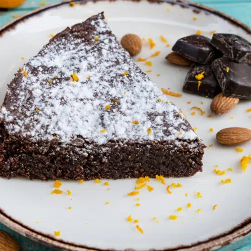 chocolate pear and nut torta caprise