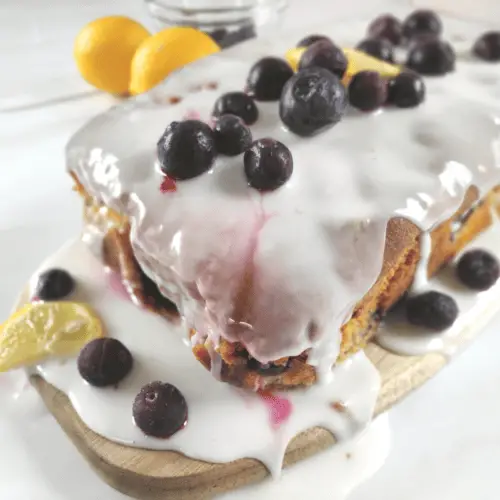 blueberry loaf cake topped with lemon icing uk recipe