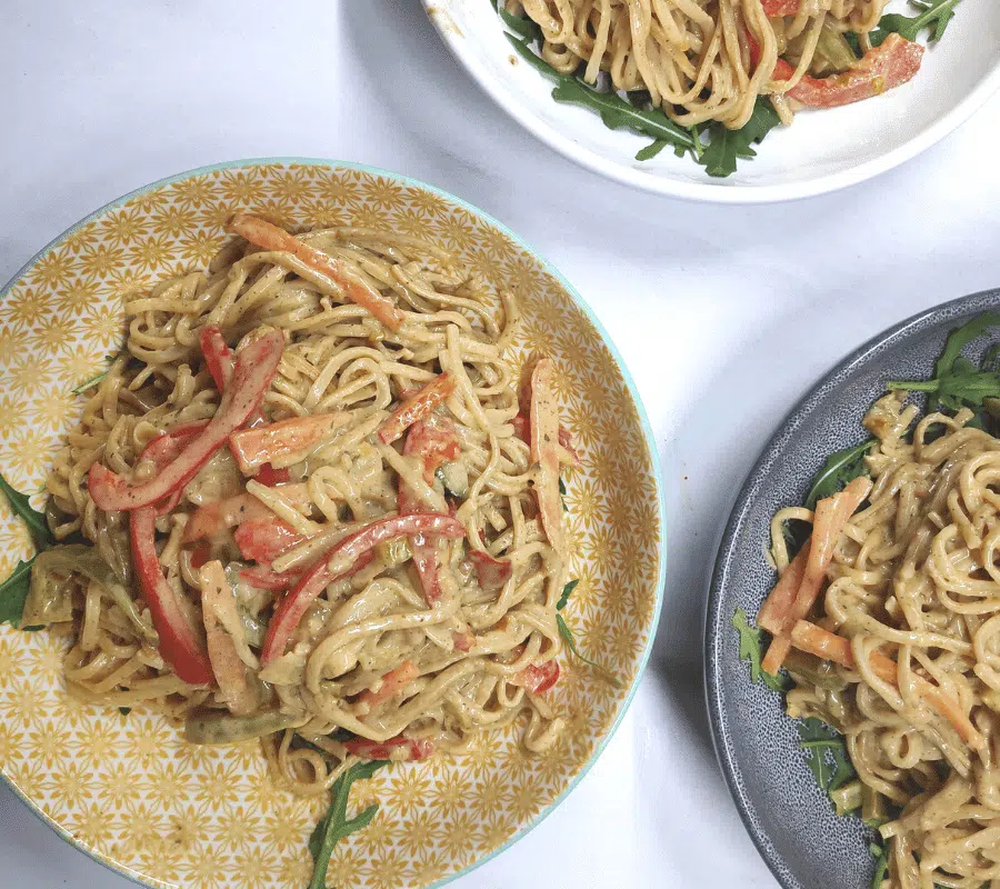 noodles with thai peanut butter sauce