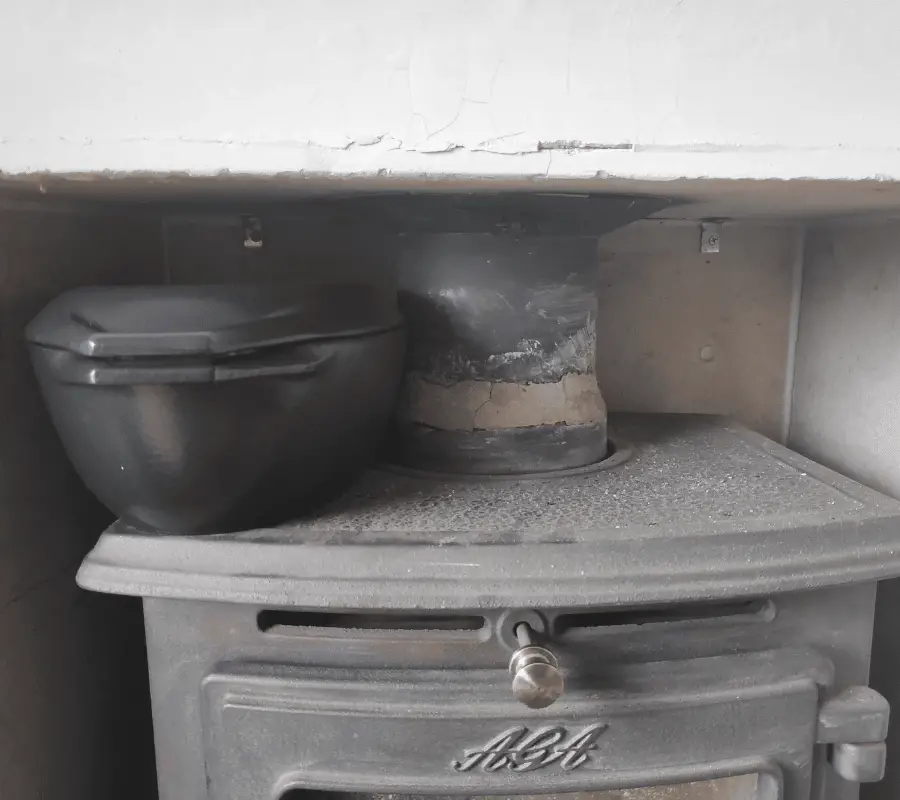 cast iron aga pot on woodburner uk