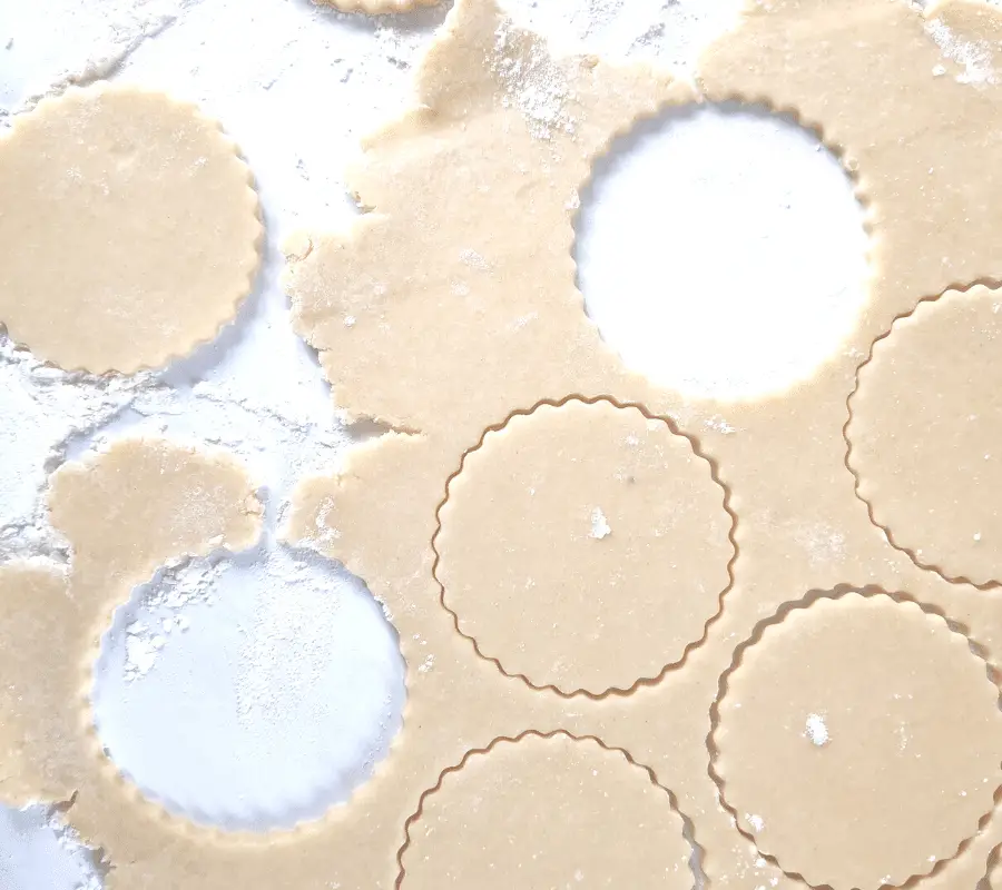 pastry discs cut for jam tarts