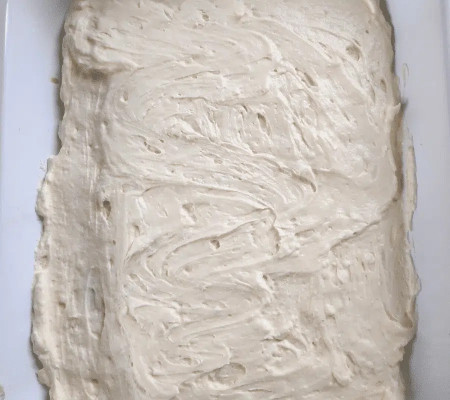 mascarpone mixture spread on top of sponges