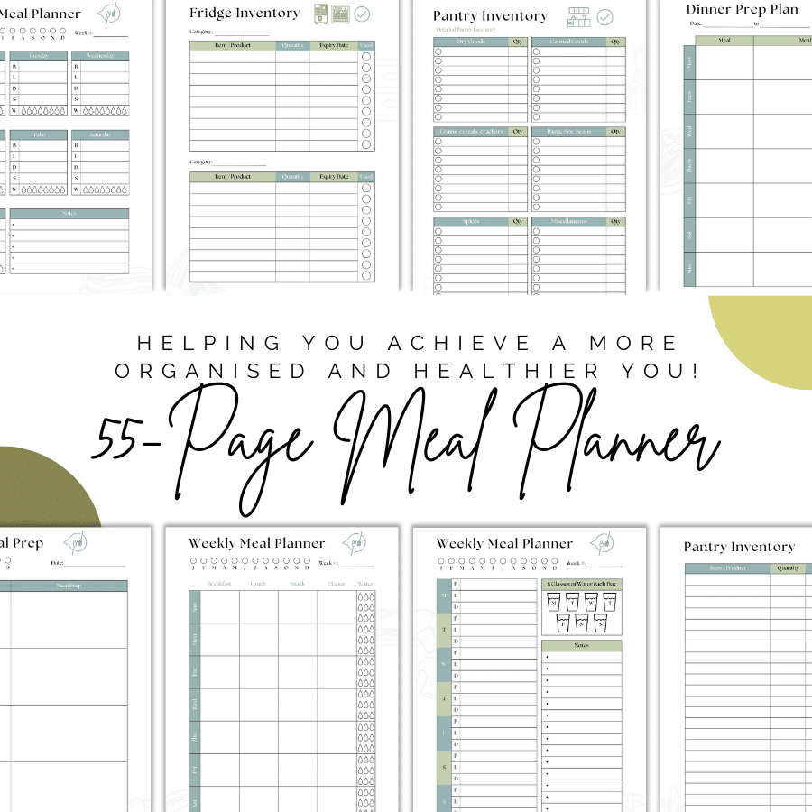 meal planner printable uk and US size