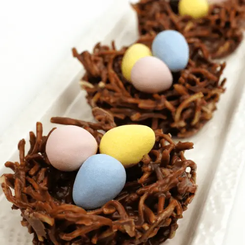 Easter chocolate nests with shredded wheat