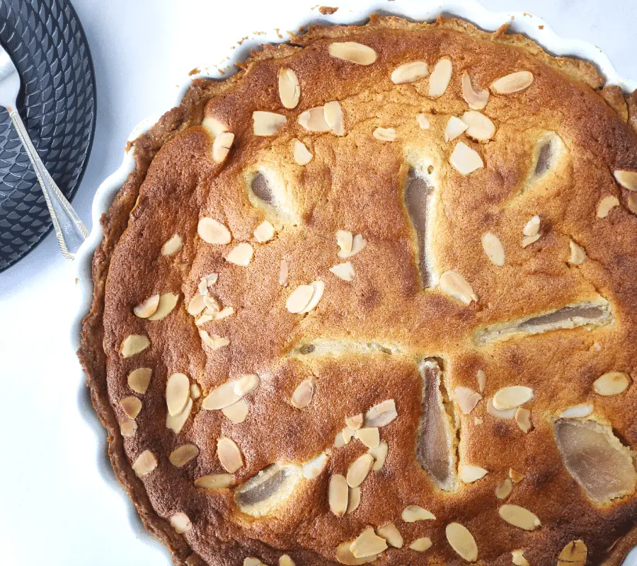 The Best Poached Pear And Almond Frangipane Tart