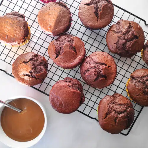 chocolate salted caramel muffins