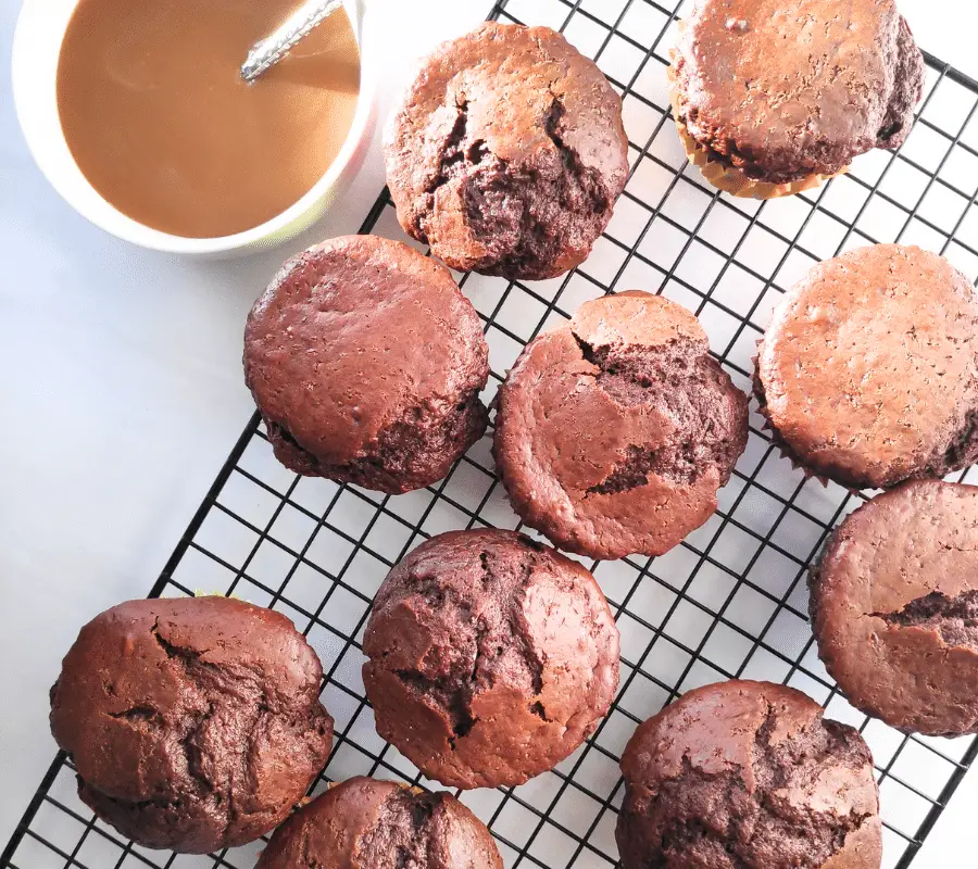 chocolate muffins with caramel sauce uk