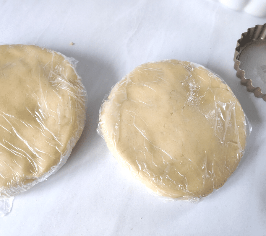 pastry in cling film