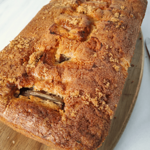 rhubarb and ginger loaf cake