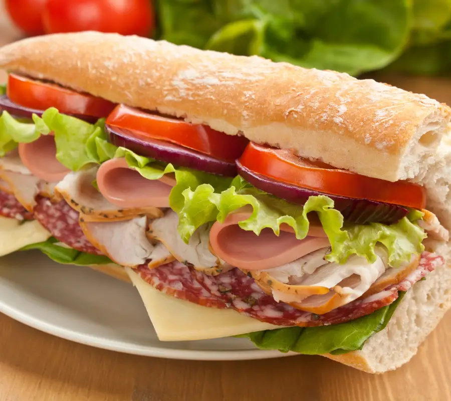 subway sandwich with sauce