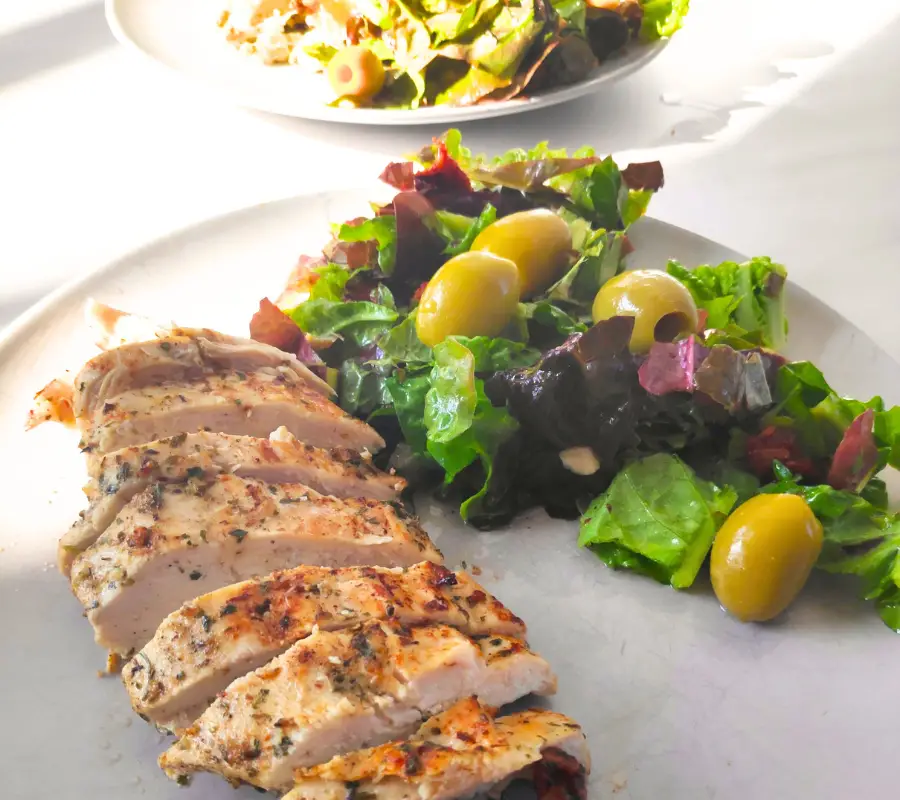 cooked air fryer chicken breasts with salad uk recipe