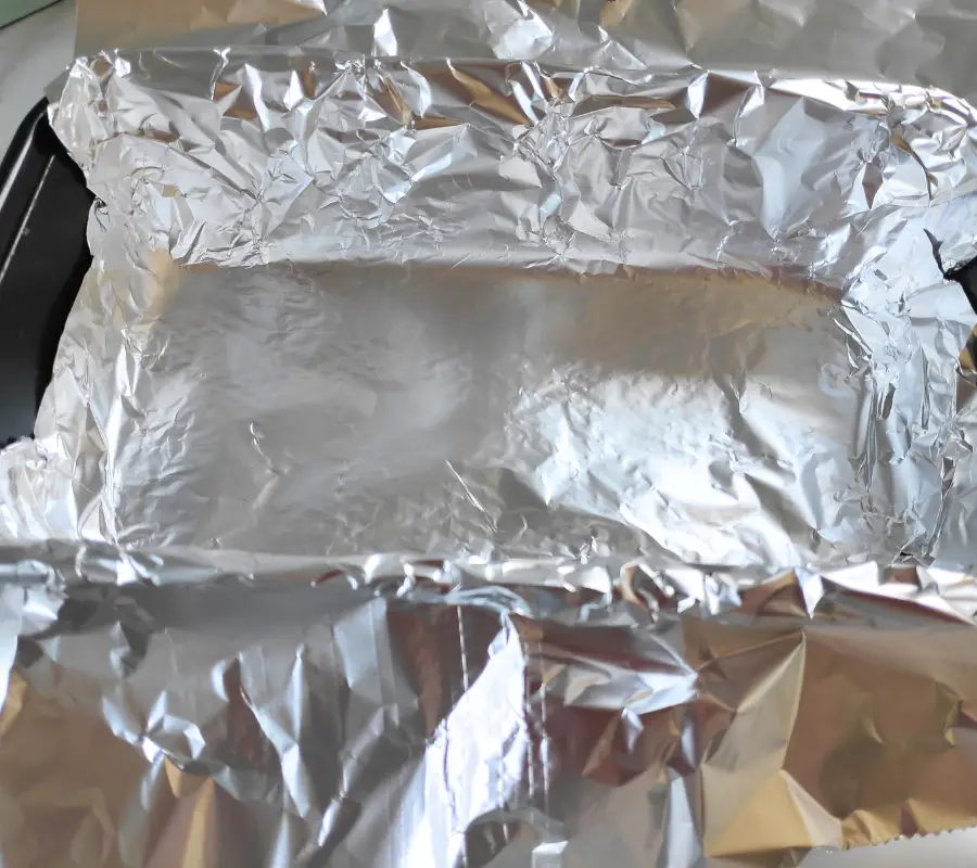 loaf tin lined with tin foil