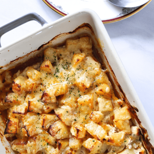 diced chicken and cubed potato bake