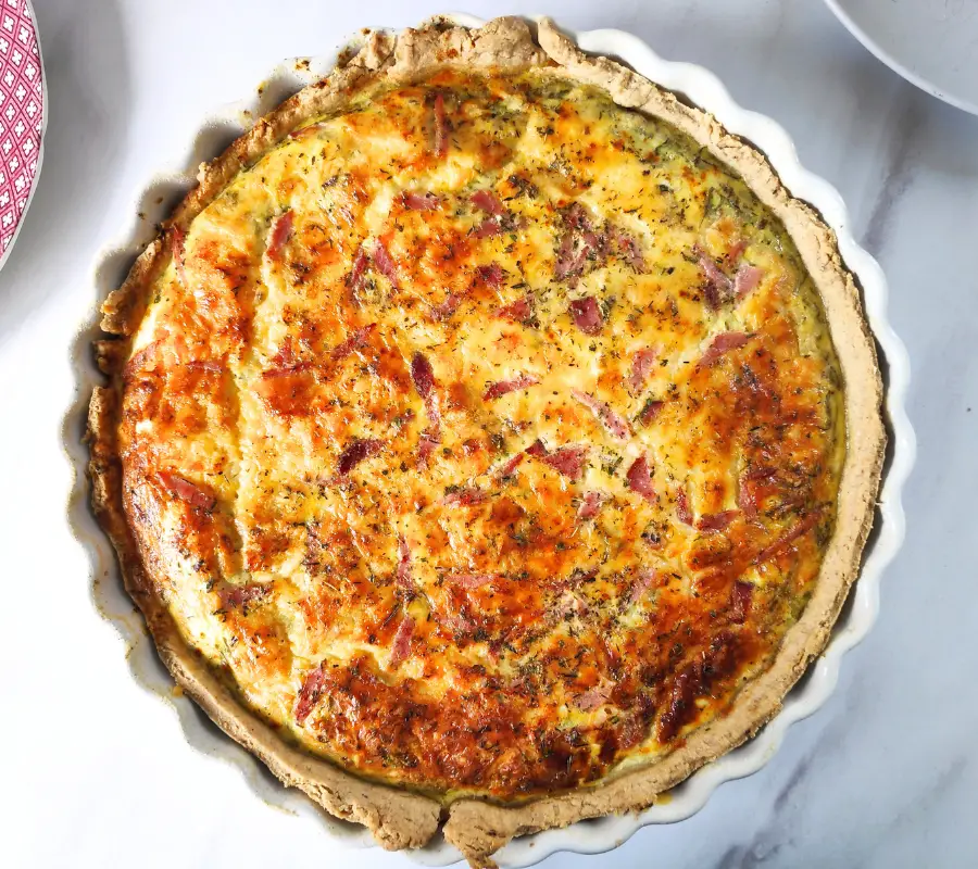 Easy Rocket And Bacon Quiche