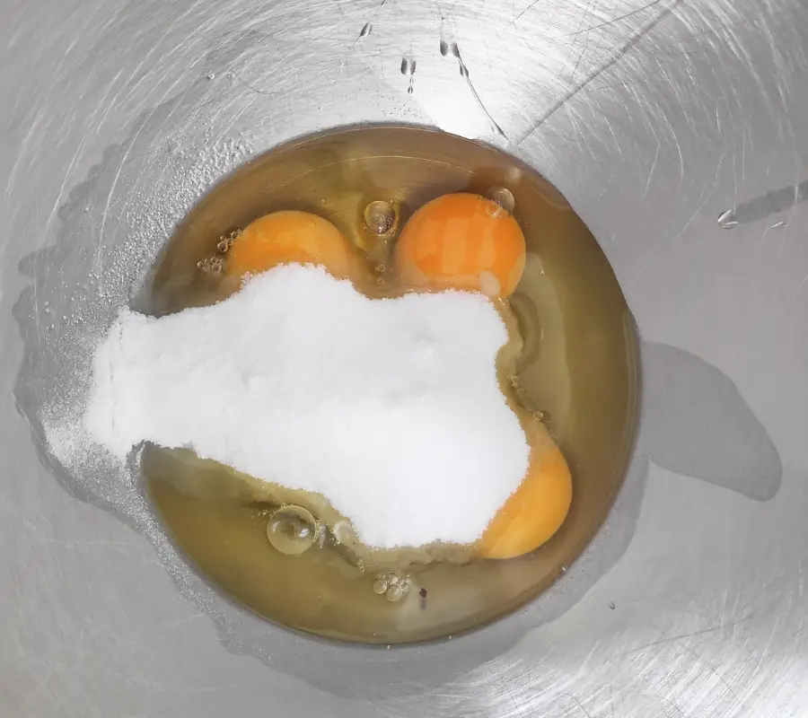 eggs and sugar in bowl