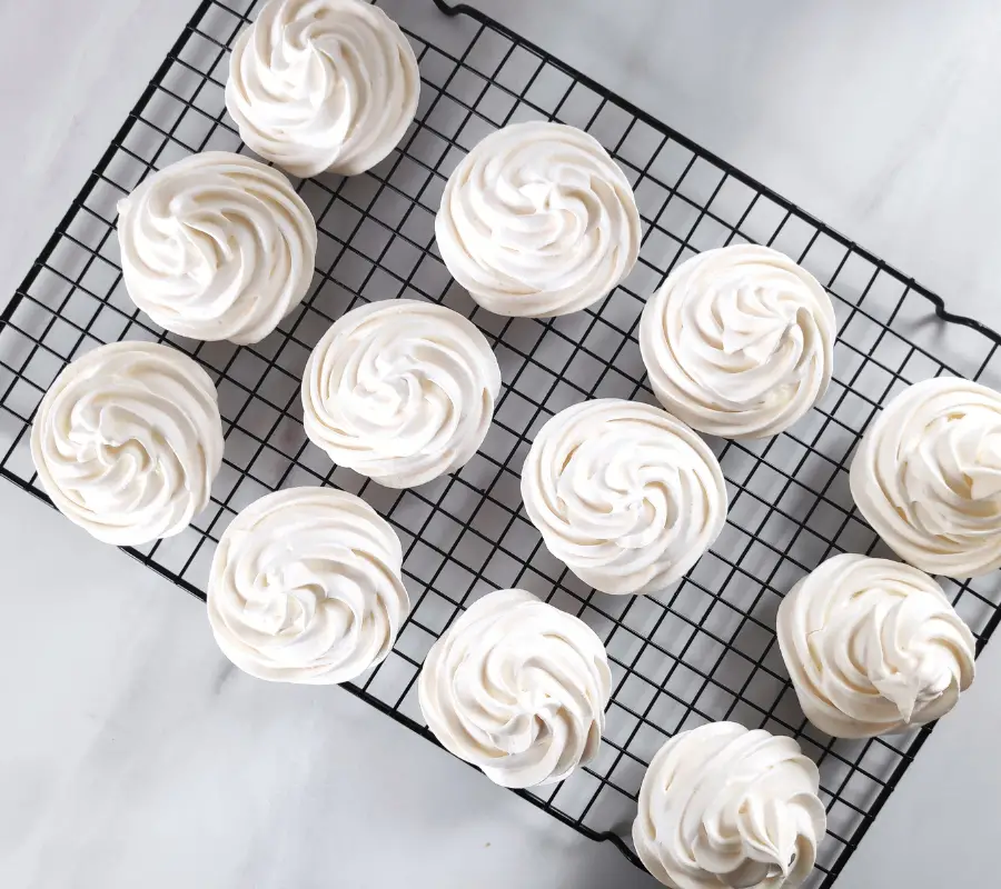 baked meringues cooling on wire rack UK recipe