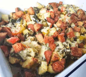 potato and pesto vegetable traybake