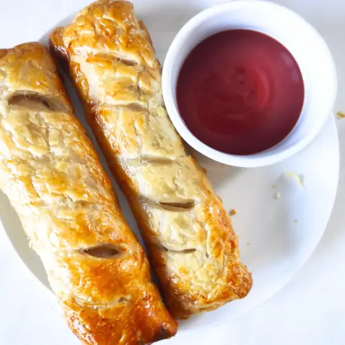 sausage roll in puff pastry with tomato sauce uk greggs recipe