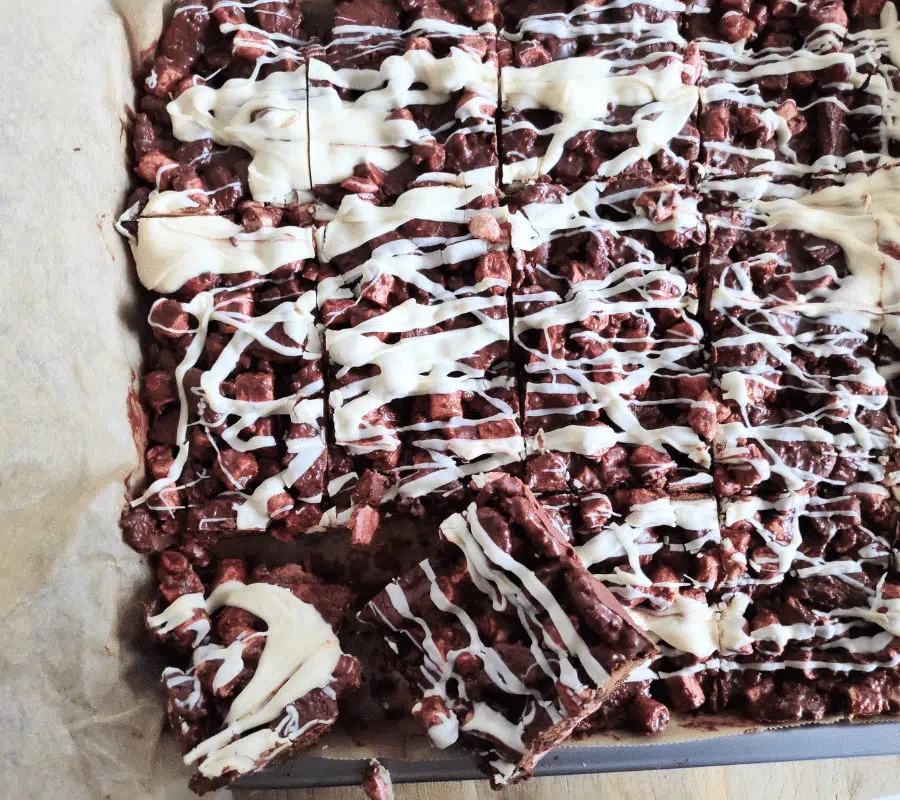 rocky roads with Biscoff biscuits.
