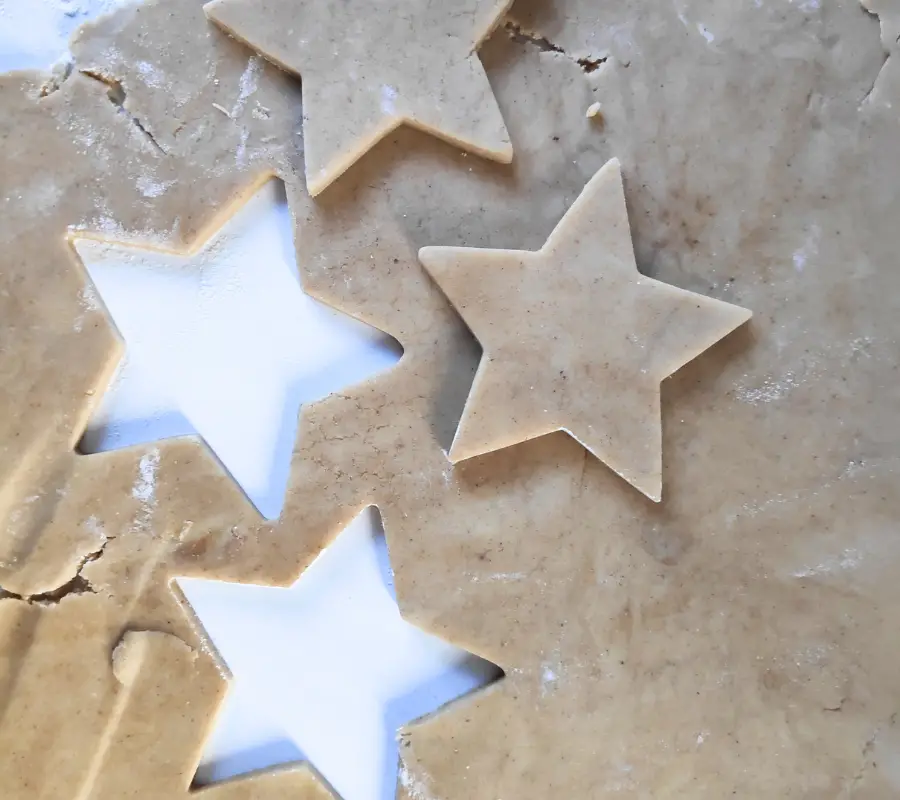 stars cut out of cookie dough