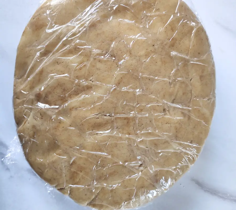 cookie dough wrapped in cling film