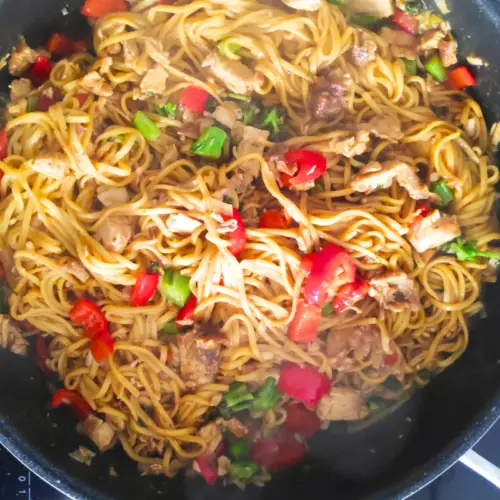 chow mein with turkey leftover pieces