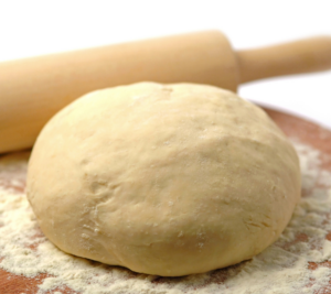 pizza dough ready to be rolled out