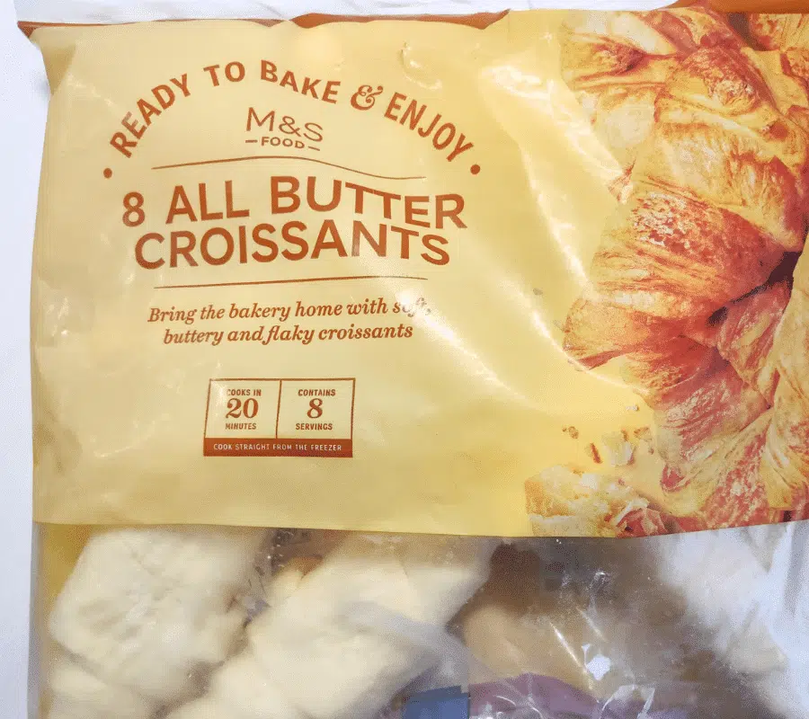 AIR FRYER ALL BUTTER CROISSANTS, READY TO BAKE FROM FROZEN from marks and spencers