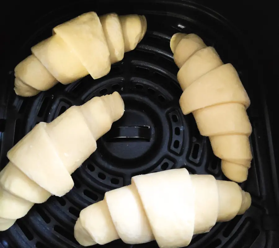raw unbaked croissants in the air fryer