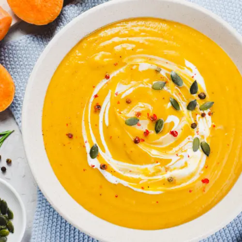 sweet potato and red lentil soup for vegans